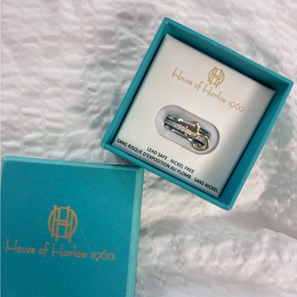 House of Harlow 1960 Two-Tone Stacked Ring - Picture 2 of 4